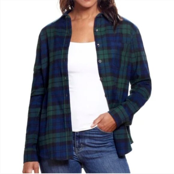 Weatherproof Vintage Comfort Stretch Plaid Flannel Button-Down Shirt M #332G - Picture 2 of 16